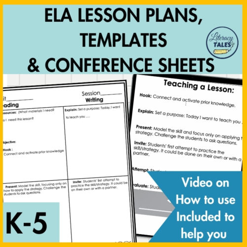 Reading and Writing Templates and Conference Sheets Lesson Plans and ELA Calendar's featured image