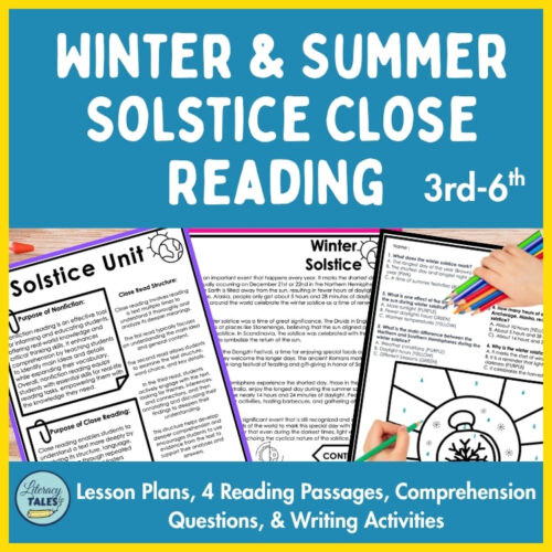 Solstice Traditions Nonfiction Close Reading Unit Comprehension Text Structure Passages, Activities & Worksheets 4 Passages to compare Text & Text-Dependent Questions's featured image
