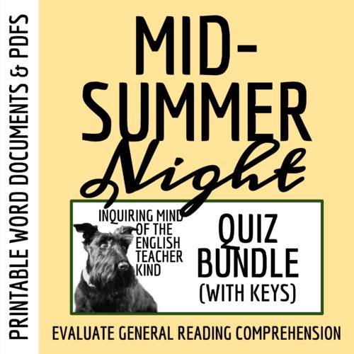 Shakespeare's A Midsummer Night's Dream Quiz and Answer Key Bundle's featured image