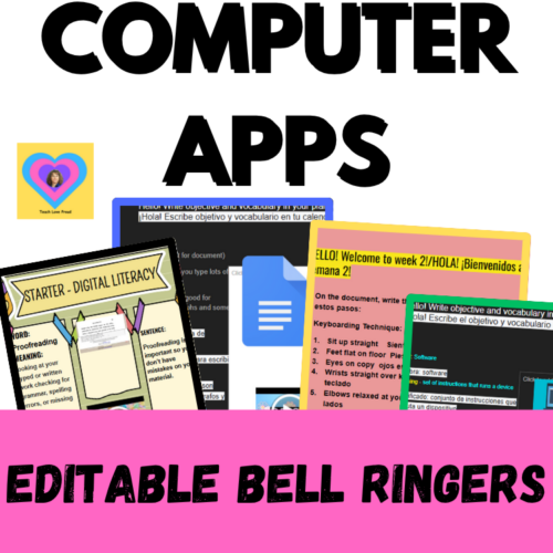 Technology Vocabulary editable Digital Resource Bell Ringers Middle/High School's featured image