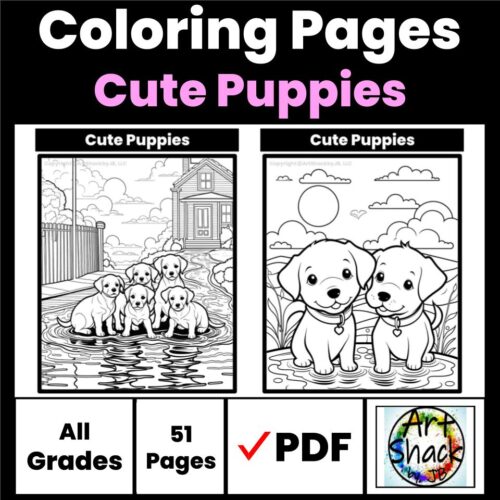 Cute Puppies Coloring Pages (51 pages)'s featured image