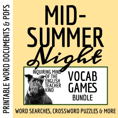 Shakespeare's A Midsummer Night's Dream Vocabulary Activities Bundle's featured image