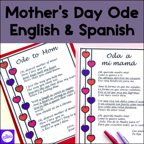 Mother's Day Figurative Language Ode Poem Gift | Poema Día de la Madre Spanish's featured image