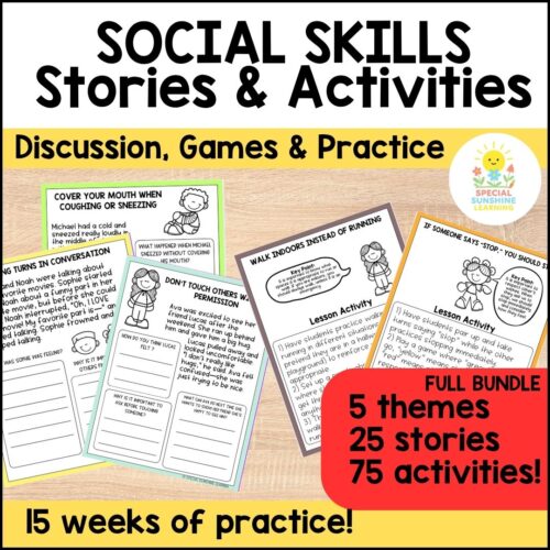 Social Skills: Stories and Activities | 15 WEEK PACK BUNDLE's featured image