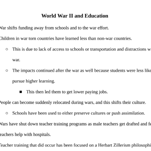 World War II and Education Notes's featured image