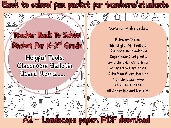 Teacher Back To School Packet, Contains Bulletin Boad Posters, forms, helpful stuff to get you started with your new students.'s featured image