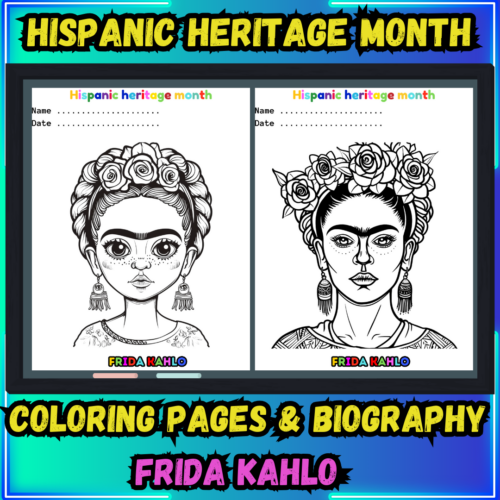 Hispanic Heritage Month | Frida kahlo coloring pages & Biography Worksheet September Coloring Pages | Coloring Sheets Activities's featured image