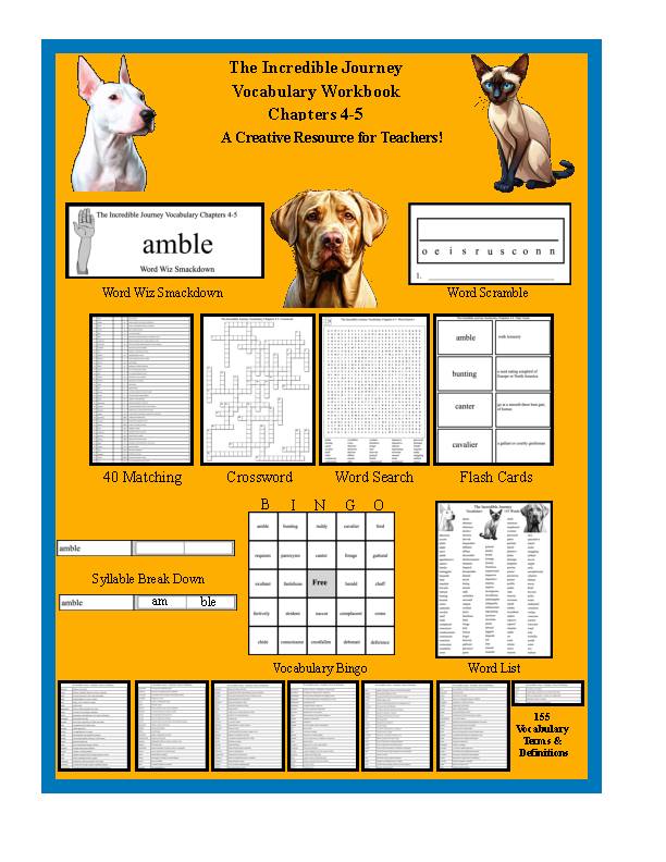 The Incredible Journey Vocabulary Workbook Chapters 4-5's featured image