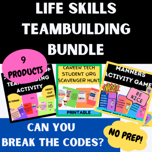 Life Skills problem solving teambuilding games & Career/College Readiness Bell Ringers Bundle + FREE BTS ACTIVITIES's featured image
