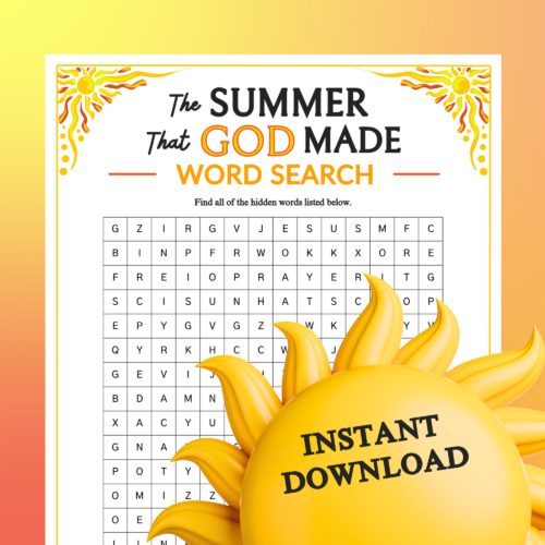 The Summer That God Made Word Search Game | Printable For Church Kids Teens Adults, Sunday School Ministry Bible Learning Activity's featured image
