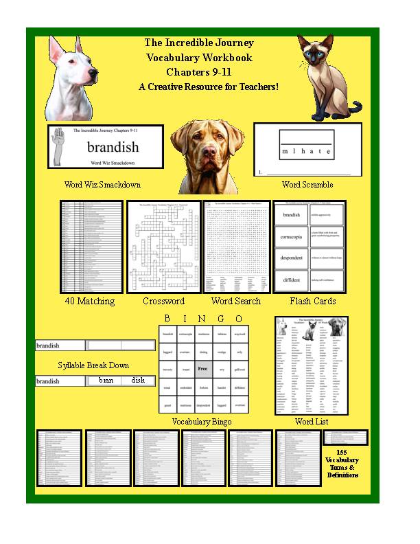 The Incredible Journey Vocabulary Workbook Chapters 9-11's featured image