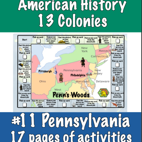 13 Colonies History Board Games #11 - Pennsylvania (printable,social studies)'s featured image