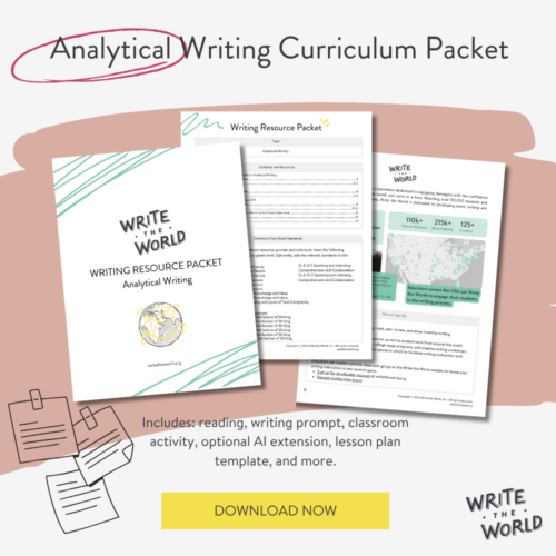 Analytical Writing Curriculum Packet w/ Reading, Prompt, Classroom Activity, AI Extension and Lesson Planning Template's featured image
