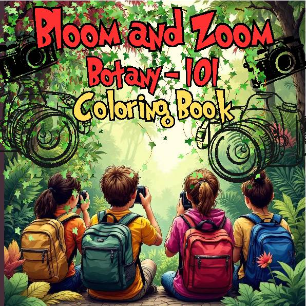 Zoom and Bloom-Botany 101-120 pages of exotic plants, trees, flowers to color. Also has prompt pages to help document plants. A MUST have for any upcoming Botanists.'s featured image