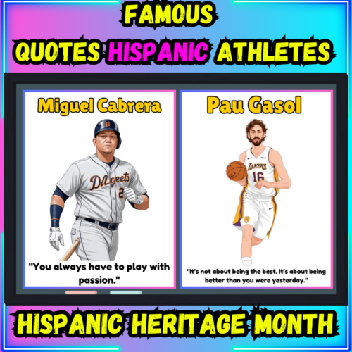 Famous Quotes Hispanic Athletes Posters for Classroom Decor - Hispanic Heritage Month Bulletin Board | Hispanic Bulletin Board Decor | Posters | Classroom Decor's featured image