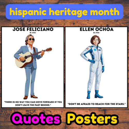 Hispanic heritage month 34 Famous People QUOTES Poster Bulletin Board classroom Posters Bulletin Board classroom | Hispanic Bulletin Board Decor | Posters | Classroom Decor's featured image