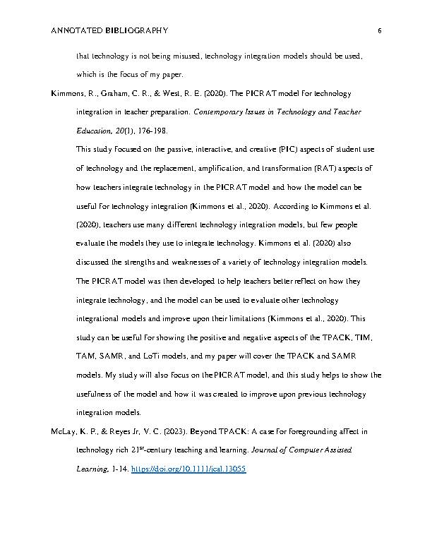 Technology Integration Models Annotated Bibliography's featured image