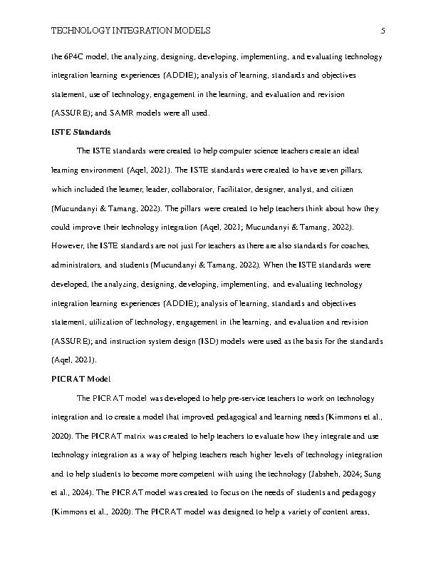 Technology Integration Models Research Paper's featured image