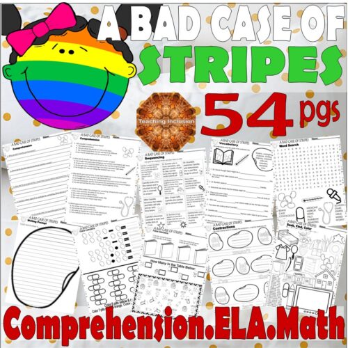 A Bad Case of Stripes Back to School Read Aloud Book Companion Reading Comprehension Activity Worksheets's featured image
