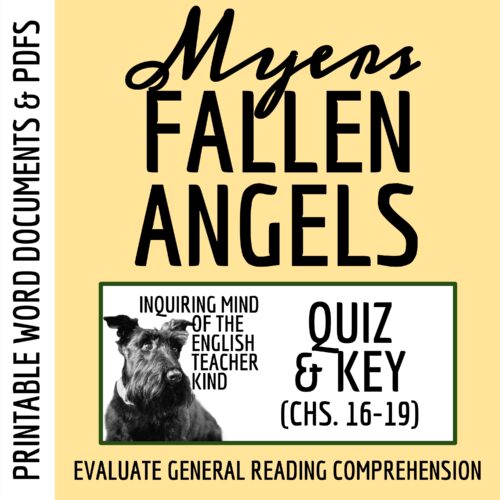 Fallen Angels by Walter Dean Myers Chapters 16, 17, 18, and 19 Quiz and Answer Key's featured image
