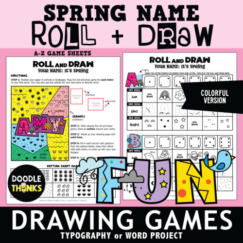 Spring Name or Word Roll and Draw Game | Alphabet Drawing | Typography Art's featured image