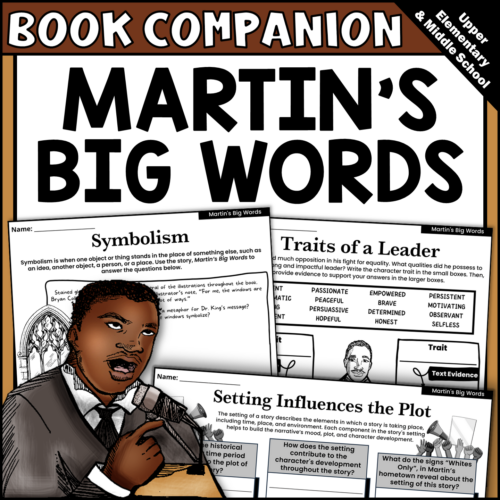Martin’s Big Words Read-Aloud Activities | Questions, Writing Prompts, and Graphic Organizers for Black History Month's featured image