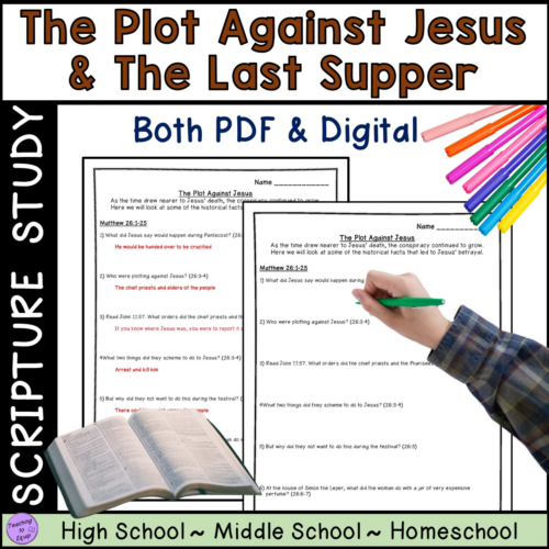 Bible Study: Plot against Jesus and the Last Supper Easter Activity Middle-High's featured image