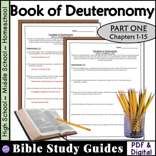 Bible Study Questions Book of Deuteronomy (Ch 1-15) Worksheet Lesson Activity's featured image