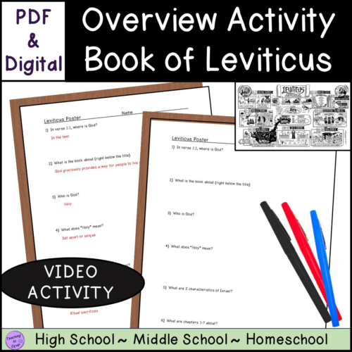 Bible Activity Book of Leviticus Overview Lesson Middle & High School's featured image