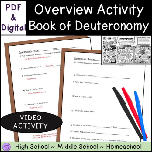 Bible Activity Book of Deuteronomy Overview Lesson Middle & High School's featured image