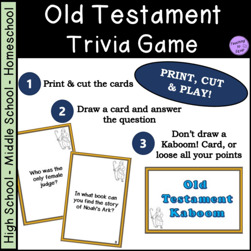 Old Testament Stories of the Bible Trivia Game Activity Middle & High School's featured image