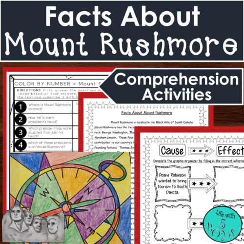 American Symbols Reading Comprehension Activities - Facts About Mount Rushmore's featured image