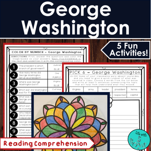 3rd Grade Presidents' Day Reading Comprehension Activities - George Washington's featured image