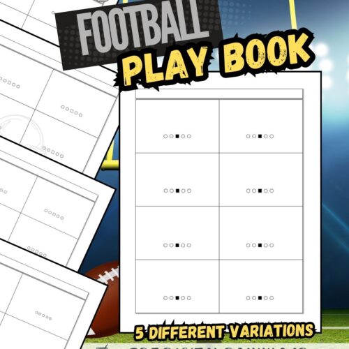 Football Playbook sheets for Football Coach or player 8 5x11 5 in Football Playbook sheets for Football Coach or player 8 5x11 5 in